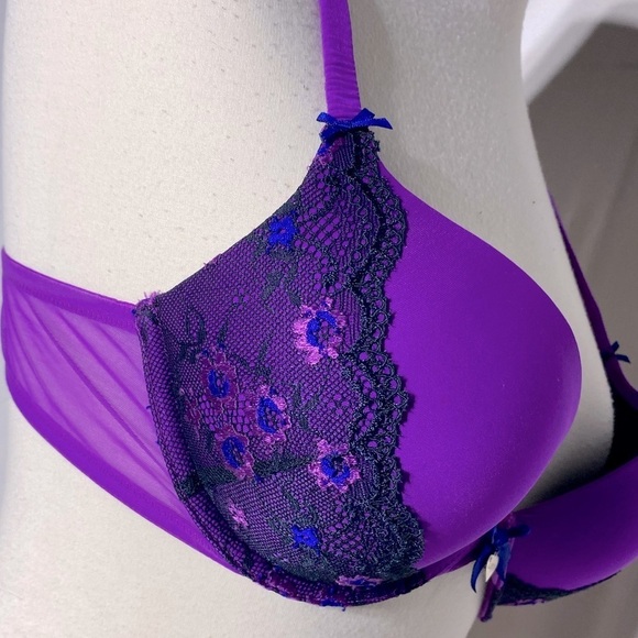 LA Senza Purple Push Up Bra With Padding 36A - Picture 2 of 12